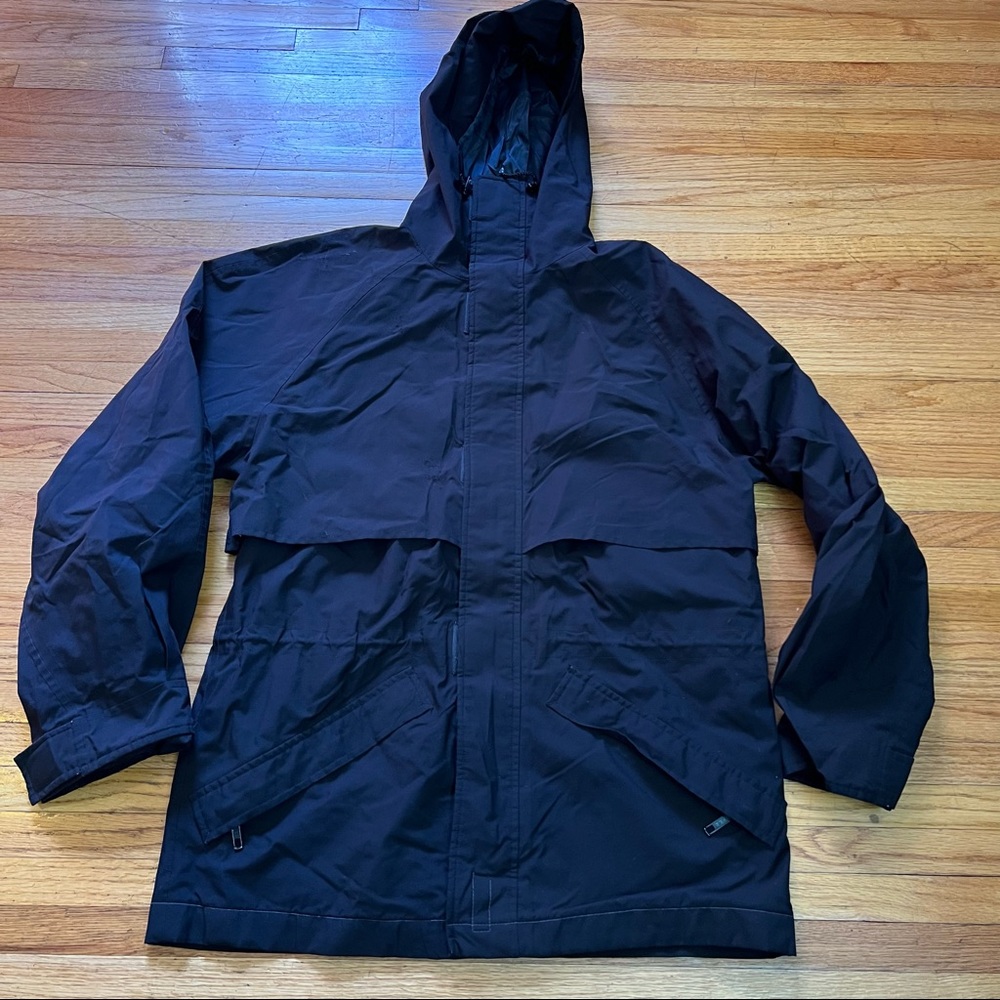 Eddie Bauer Small Gore-Tex Hooded Rain Coat Black Waterproof Light Vented